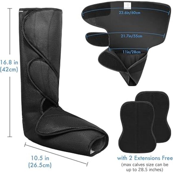 Air Compression Foot and Calf Massager Helpful for Relaxation(with 2 Extensions) - Picture 2 of 6